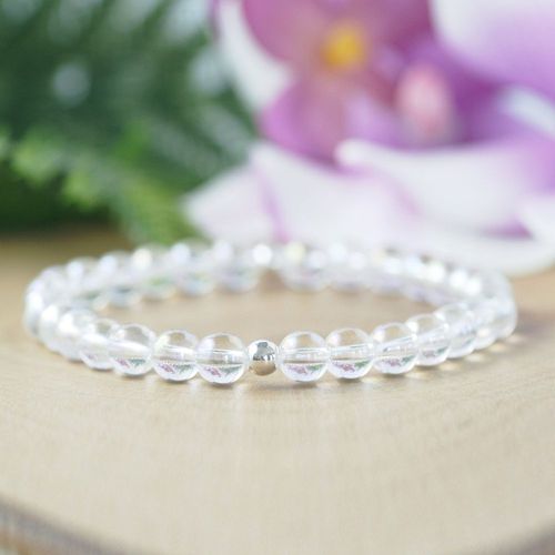 Bracelet Chakra En Forme De Z Pour Filles, 6mm, Naturel, Transparent, Porte Bonheur, Pierre Précieuse De Guérison, Yoga, Mala, Mg0946