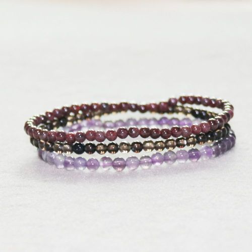 Bracelet En Obsidienne Dorée Naturelle De Qualité A Pour Femmes, 4mm, Mini Pierres Précieuses, Ensemble De Bracelets En Grenat Mala
