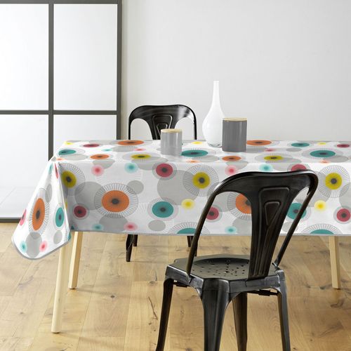 Toile Cirée Rectangulaire - 140x240 Cm - Ronds Colorés - Multicolore Multicolore