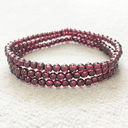 Bracelet En Grenat Naturel De Qualité Aa Pour Femmes, Nouveau Design De Perles Mala 4mm, Mini Ensemble De Bracelets En Pierre Précieuse, Vente En Gros
