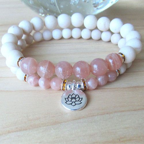 Bracelet En Pierre De Soleil Lotus Yoga, Nouveau Design De Qualité A, Ensemble De Perles En Coquillage Blanc, Énergie, Haute Qualité, Vente En Gros