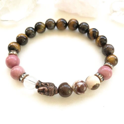 Bracelet En Pierre Oeil De Tigre Pour Femmes, Nouveau Design, Bouddha, Rhodonite, Yoga, Énergie Mala, Zèbre Australien
