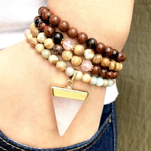 Bracelet En Pierre Précieuse Pour Adolescents, Protection Puissante Et Stable, 6mm, Acajou Obsidienne, Yoga, Énergie, Mala