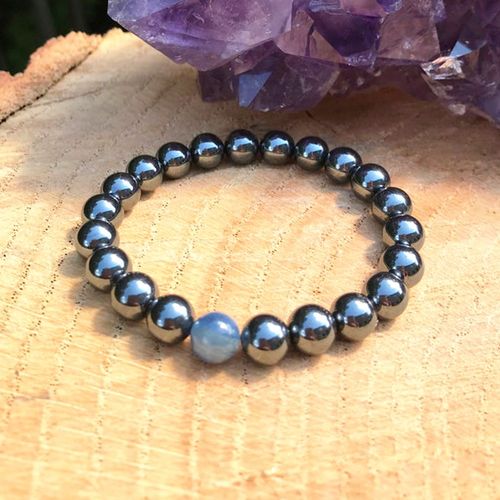 Bracelet En Hématite Bleue Pour Homme, Accessoire De Qualité Supérieure, En Hématite Magnétique, 8mm, Qualité A, Vente En Gros