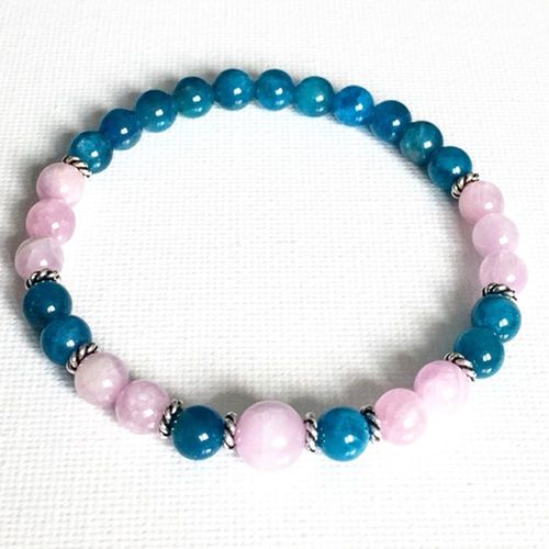 Bracelet Mala En Apatite Bleue Pour Filles, Bijou Porte Bonheur, Pierre De Guérison, Chakra, C¿Ur, Grade Aaa, 6mm, Mg0805