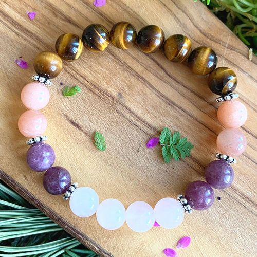 Bracelet Mala Pour Femmes, Amour Et Force, Pierre De Soleil, ¿Il De Tigre, Racine, Chakra, Cristaux, Qualité A, Vente En Gros