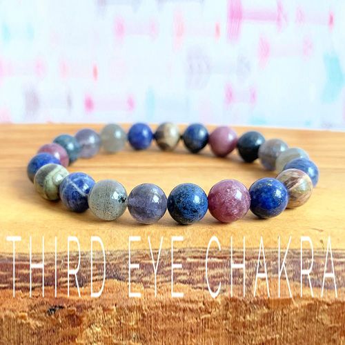 Bracelet Chakra À Troisième ¿Il De Créateur, Vente En Gros, Mélange De Pierres Précieuses, Bracelet Fait À La Main, Sodalite Lapis Lazuli, Lépidolite Bleue