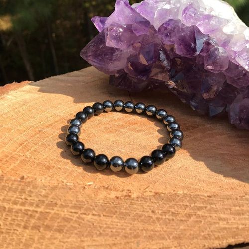 Bracelet En Hématite Et Onyx Noir Pour Hommes, Bracelet De Protection Contre L'énergie Négative, Pierre Précieuse Naturelle, Haute Qualité, Vente En Gros