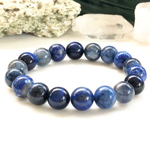 Bracelet En Lapis Lazuli 10 Mm Pour Hommes, Naturel, Qualité A, Haute Qualité, Énergie, Bracelet De Yoga Mala