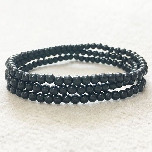Bracelet En Tourmaline Noire Pour Femmes, Perles De Yoga Mala, 4mm, Mini Pierres Précieuses, Ensemble De Bracelets, Vente En Gros, Offre Spéciale