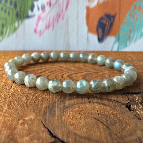 Grand Bracelet À Empiler En Labradorite Pour Femmes, Bijou Spirituel De Yoga, Merveilleux Pour La Créativité, Avec Perles, Mg0337