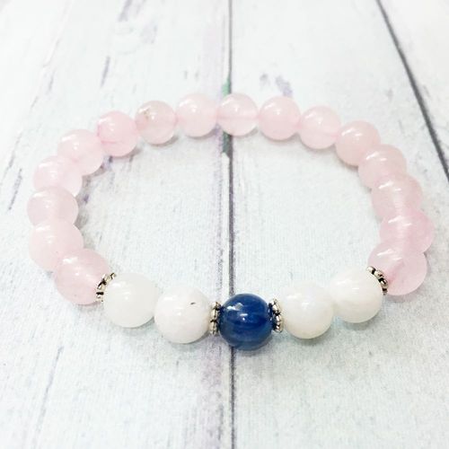 Bracelet Mala En Pierre De Lune Kyanite Bleue Pour Femme, Accessoire De Mode, De Haute Qualité, Rose, Quartz Z, Meilleur Cadeau, Mg0505