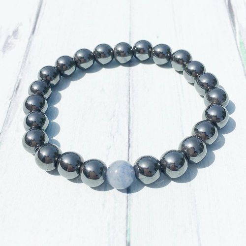 Bracelet En Hématite Bleue Pour Hommes, Nouveau Design, Gourmette Puissante, Équilibre, Yoga, Énergie, Hématite Naturelle