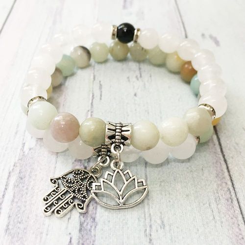 Ensemble De Bracelets En Amazonite De 8mm, Protection D'énergie Z, Force, Vente En Gros, Offre Spéciale, 2019