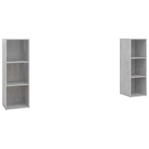 Vidaxl Meubles Tv 2 Pcs Gris Béton 107x35x37 Cm Aggloméré