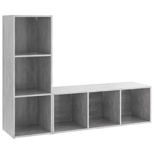 Vidaxl Meubles Tv 2 Pcs Gris Béton 107x35x37 Cm Aggloméré