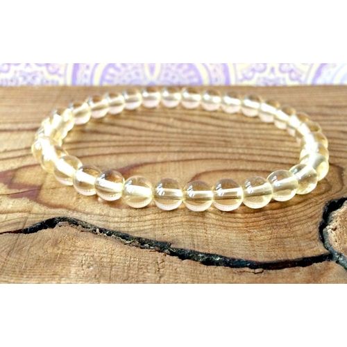 Bracelet En Cristal Jaune Naturel De 6mm, Bijou De Poignet Mala Perlé, Meilleur Cadeau D'anniversaire, Mg0345