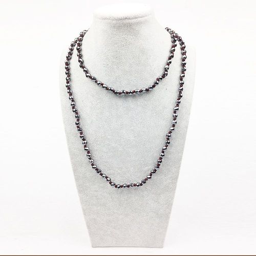 Collier Long Noué En Hématite De 6mm Pour Femmes, 38 Pouces, Bijoux En Perles, Nouvelle Collection 2016, St0294