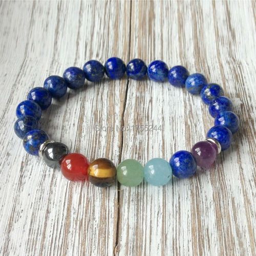Bracelet Chakra ¿Il De Tigre Pour Hommes, Bijoux De Styliste, Lapis Lazuli, Vente En Gros, Sn1040