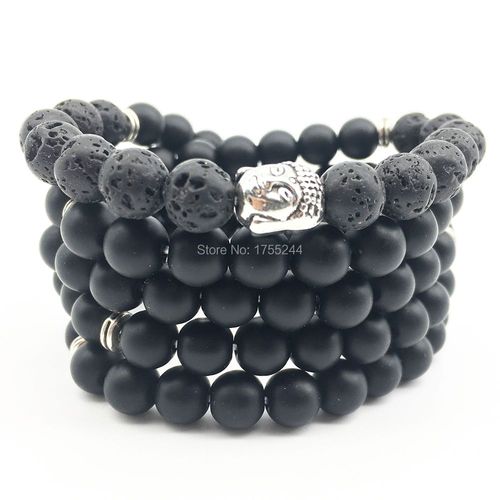 Bracelet De Yoga Pour Femmes, Sn1369, Haute Qualité, Équilibre, Guérison, Mala, 8mm, Lave, Onyx Noir Mat, 108