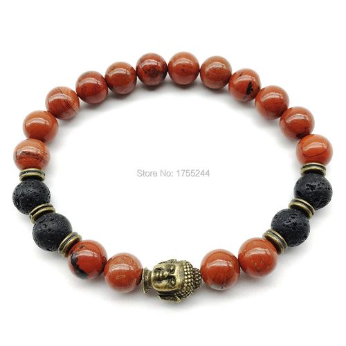 Bracelet Bouddha En Pierre Rouge Pour Hommes, Nouveau Design, Haute Qualité, Lave, Tendance, Mala, Yoga, Balance, Bijoux, Sn1267, 2018