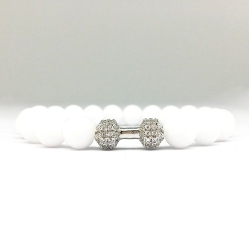 Bracelet D'énergie En Zircon Noir Naturel, Perles D'haltère, Onyx, Bijoux D'équilibre Pour Femmes, Yoga, Vente En Gros, Cz0009, 2018