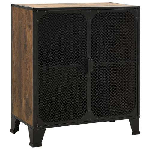 Vidaxl Armoire De Rangement Marron Rustique 72x36x82 Cm Métal Et Mdf