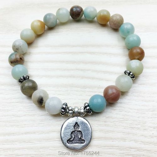 Bracelet En Amazonite Arc En Ciel Pour Femmes Et Hommes, Nouveau Design, Bouddha, Guérison Mala, Prix Le Plus Bas, Livraison Gratuite, Sn1027