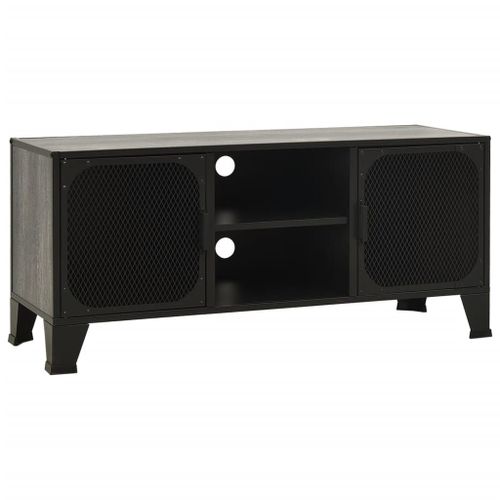 Vidaxl Meuble Tv Gris 105x36x47 Cm Métal Et Mdf