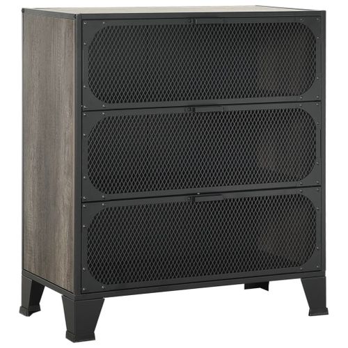 Vidaxl Armoire De Rangement Gris 72x36x82 Cm Métal Et Mdf