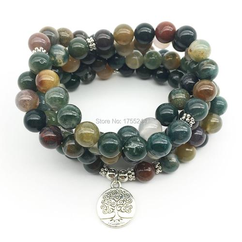 Bracelet De Yoga Pour Femmes, Perles Fantaisie Mala, Haute Qualité, Pierre Indienne, Équilibre, Bijoux De Guérison, Vente En Gros, 108