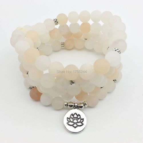 Bracelets Enroulés Lotus 4 Pour Femmes, Design Bohème, Mala Balance, Rose Mat, Aventurine, Sn1376, 108