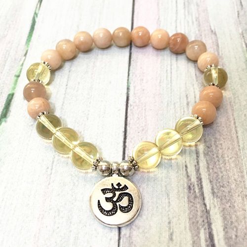 Bracelet En Cristal De Citron Naturel Pour Femmes, Qualité Aaa, Pierre De Soleil, Ohm, Breloque, Haute Qualité, Bijoux Spirituel, Mg0575