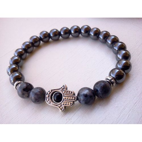 Bracelet Hamsa En Hématite Sn0606 Pour Hommes, Larvicerf, Porte Bonheur
