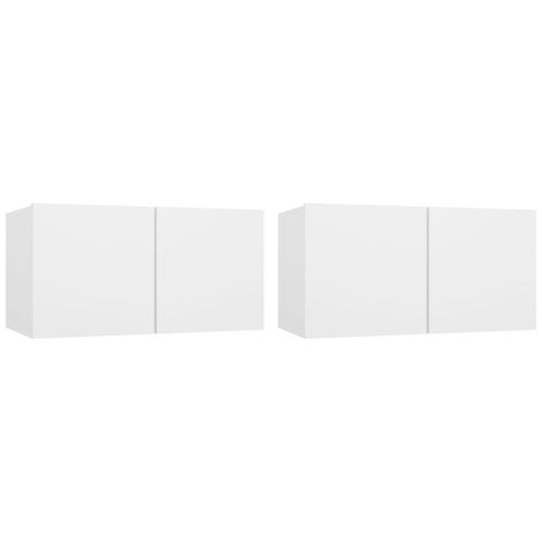 Vidaxl Meubles Tv Suspendus 2 Pcs Blanc 60x30x30 Cm