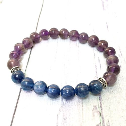 Bracelet En Kyanite De Qualité Aaa Mg0603, Cristal Violet, Perle, Pierre Naturelle, Fait À La Main, Haute Qualité