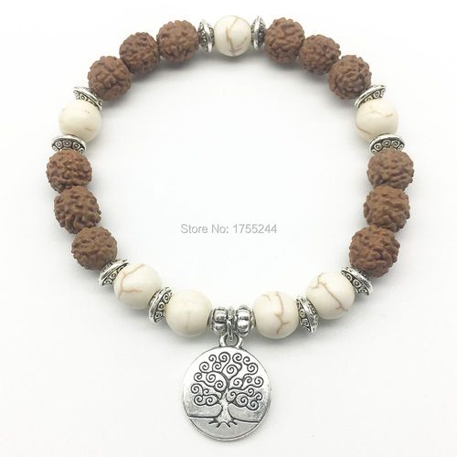 Bracelet De Styliste Pour Hommes, Vente En Gros, Perles Turquoises Blanches, Arbre De Vie, Bijoux De Charme, Sn1306, 2018