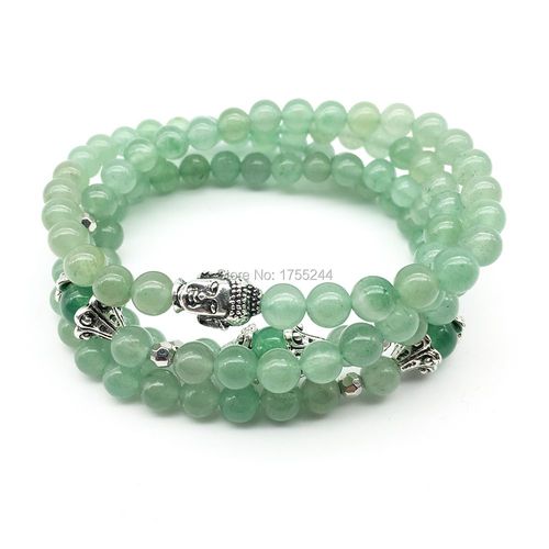Bracelet Bouddha En Aventurine Verte Pour Femmes, Nouveau Design Tendance, 6mm, 2018 Mala Balance, Bijoux De Yoga, Sn1246, 108