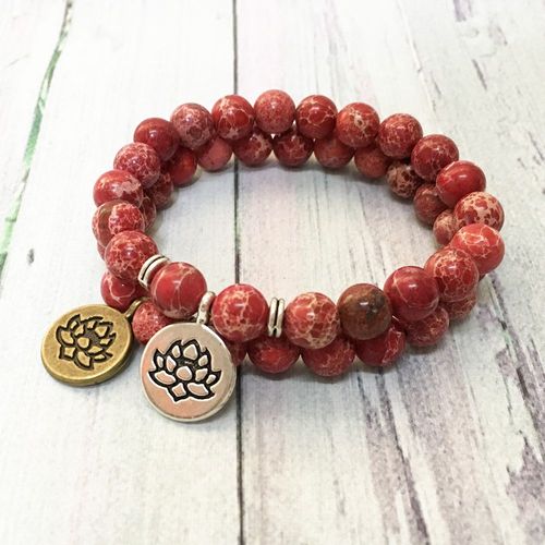 Bracelet En Pierre De Régalite Rouge Naturelle Pour Femmes, Bijou De Yoga Mala De Haute Qualité, Spirituel, Puissant, Énergétique, Mg0564