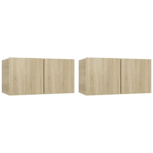 Vidaxl Meubles Tv Suspendus 2 Pcs Chêne Sonoma 60x30x30 Cm