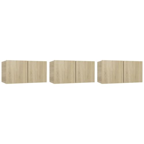 Vidaxl Meubles Tv Suspendus 3 Pcs Chêne Sonoma 60x30x30 Cm