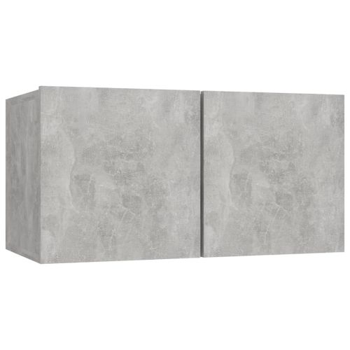 Vidaxl Meuble Tv Suspendu Gris Béton 60x30x30 Cm