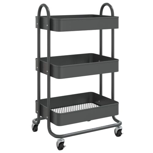 Vidaxl Chariot À 3 Niveaux Anthracite 43x34x79 Cm Acier