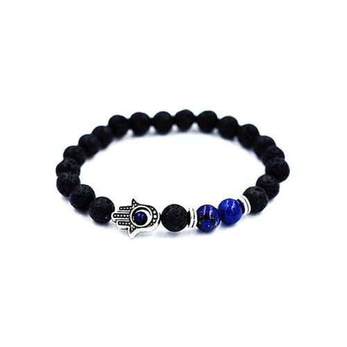 Bracelet À Breloques En Pierre De Lave Et Lapis Lazuli Pour Hommes, Sn0685
