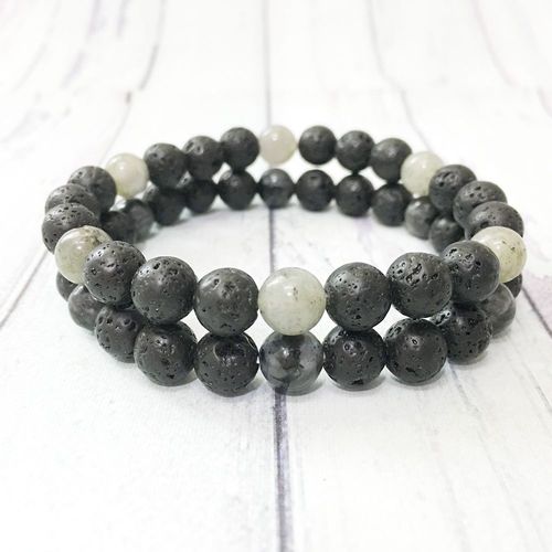 Bracelet En Pierre De Lave Pour Hommes, Ensemble De Bracelets D'énergie En Labradorite De Haute Qualité, Meilleurs Bijoux Cadeaux Pour Garçons
