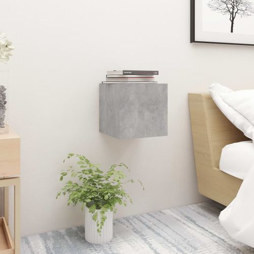 Vidaxl Table De Chevet Gris Béton 30,5x30x30 Cm Aggloméré