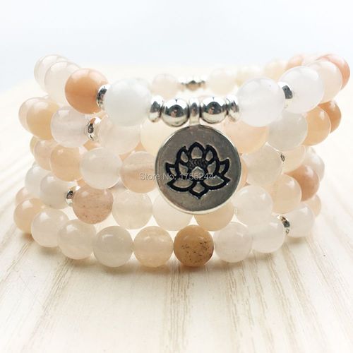 Bracelet Ou Collier De Perles Mala Pour Femmes, Nouveau Design De Haute Qualité, Rose Aventurine Yoga, Bijoux Lotus Tendance, Sn1229
