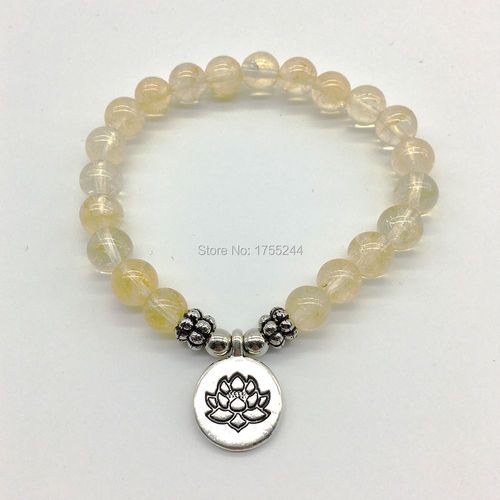 Bracelet De Yoga En Cristal Jaune Pour Femmes, Sn1186, Nouveau Design, Équilibre Méditation, Lotus, Livraison Gratuite