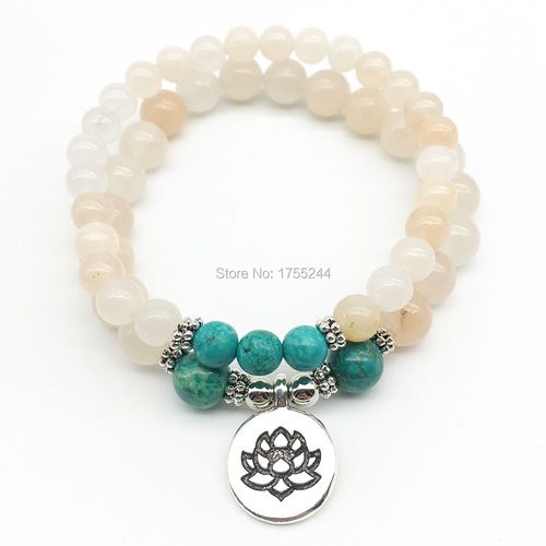 Bracelet De Yoga En Pierre Naturelle Pour Femmes, Ensemble De Bijoux, Aventurine, Tuquoise, Rose, Tendance, Nouveau Design, Sn1315