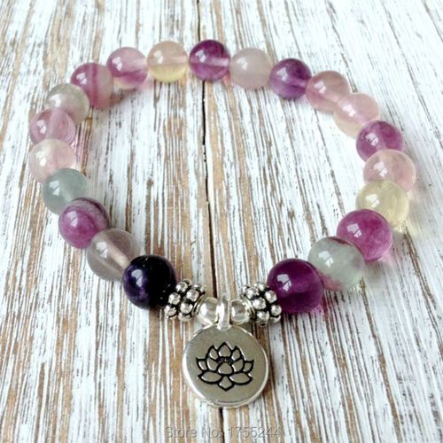 Bracelet De Yoga En Fluorite Naturelle Sn1036, Bijoux Chakra De Haute Qualité, Aura, Nettoyage, Cristaux De Guérison, Perles Mala